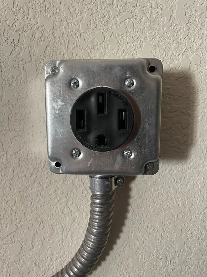 NEMA 14-50 outlet installed for Smart Home Electrical in DeCordova